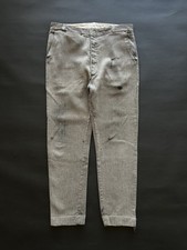 Vintage French Workwear Piqu  Pants 1950s Mended Repairs Worn Patina Distressed