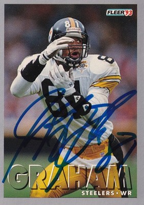 JEFF GRAHAM SIGNED AUTO'D 1993 FLEER CARD #336 PITTSBURGH STEELERS CHICAGO BEARS