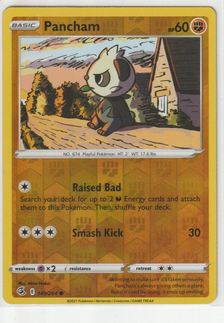 Pancham 149/264 Reverse Holo Fusion Strike Pokemon Near Mint