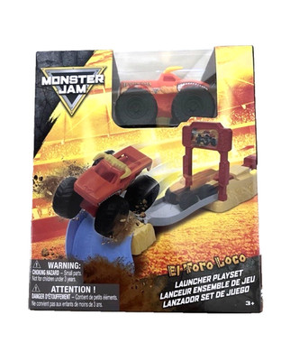 Monster Jam Truck Launcher Playset EL Toro Loco Ramp Jump Set new