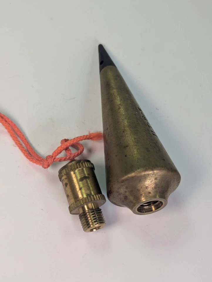 Vintage NY Construction Worker Plumb Bob 8oz Brass - Image 2 of 4