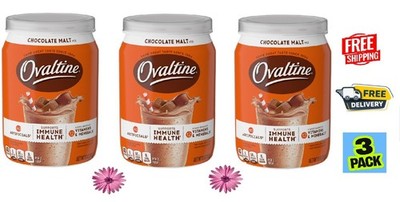 Ovaltine Chocolate Malt Powdered Drink Mix for Hot and Cold Milk Canister 12 oz