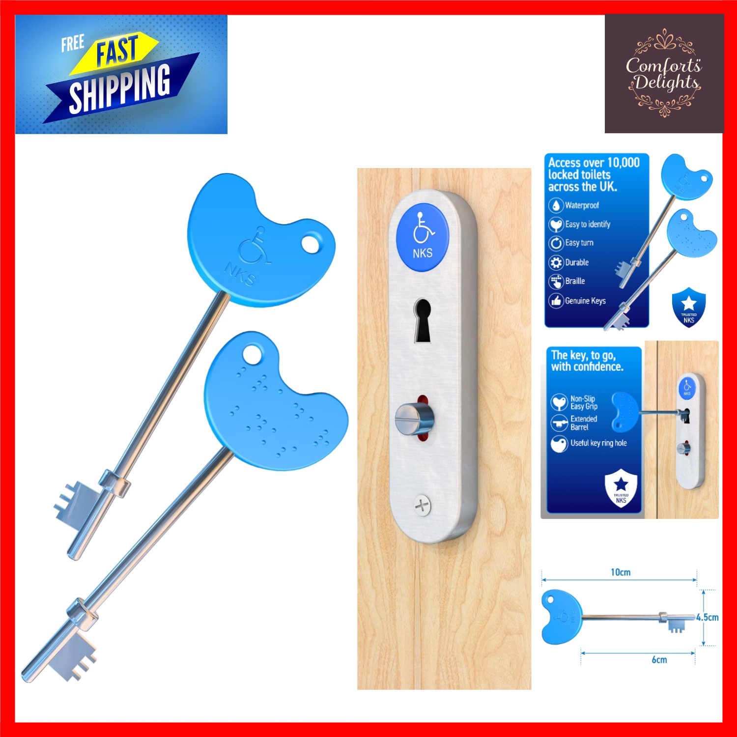 Convenient NKS Radar Key for Disabled Restrooms - Access 10,000+ Toilets| 2-Pack