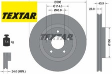 2x Bremsscheibe TEXTAR 92167405 2 Bremsscheiben Vorderachse Vorne für Nissan