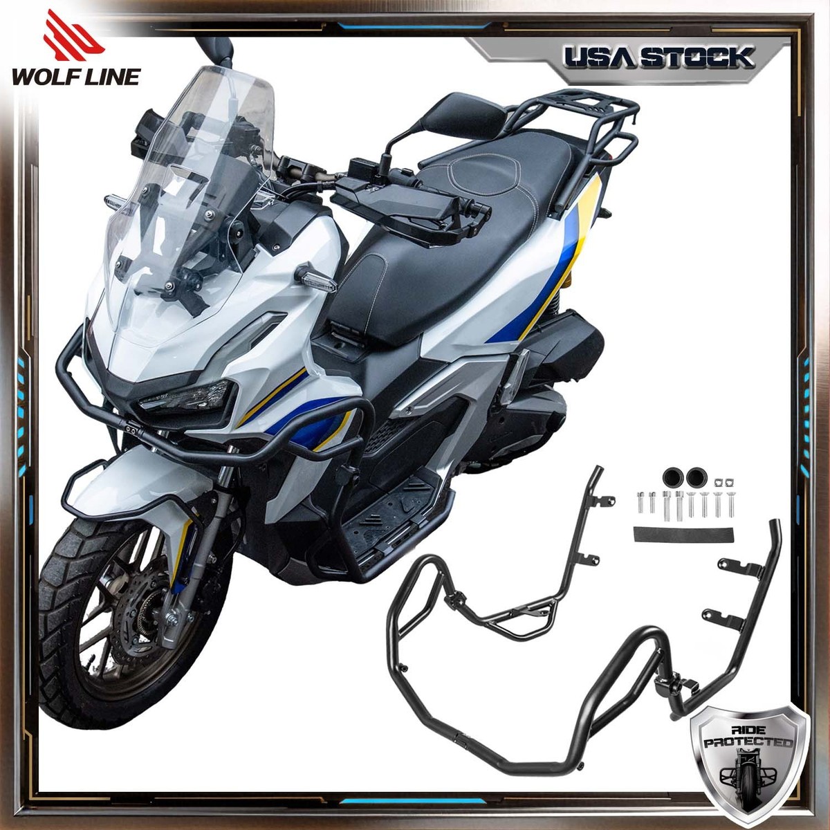 Crash Bar For Honda ADV160 Engine Guard Reinforced Frame Protector