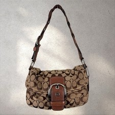 Vtg Y2K COACH Signature Soho Double Cargo Pocket Jacquard Shoulder Bag F11862