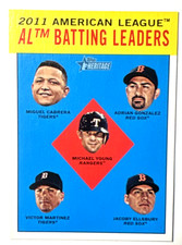 2012 Topps Heritage - League Leaders Miguel Cabrera, Adrian Gonzalez, Victor...