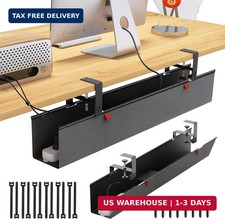 Under Desk Cable Management Tray - Under Desk Cord Management - Clamp/Screw Moun