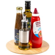 10 Inch Bamboo Lazy Susan Organizer Turntable Spice Rack Cabinet Counter
