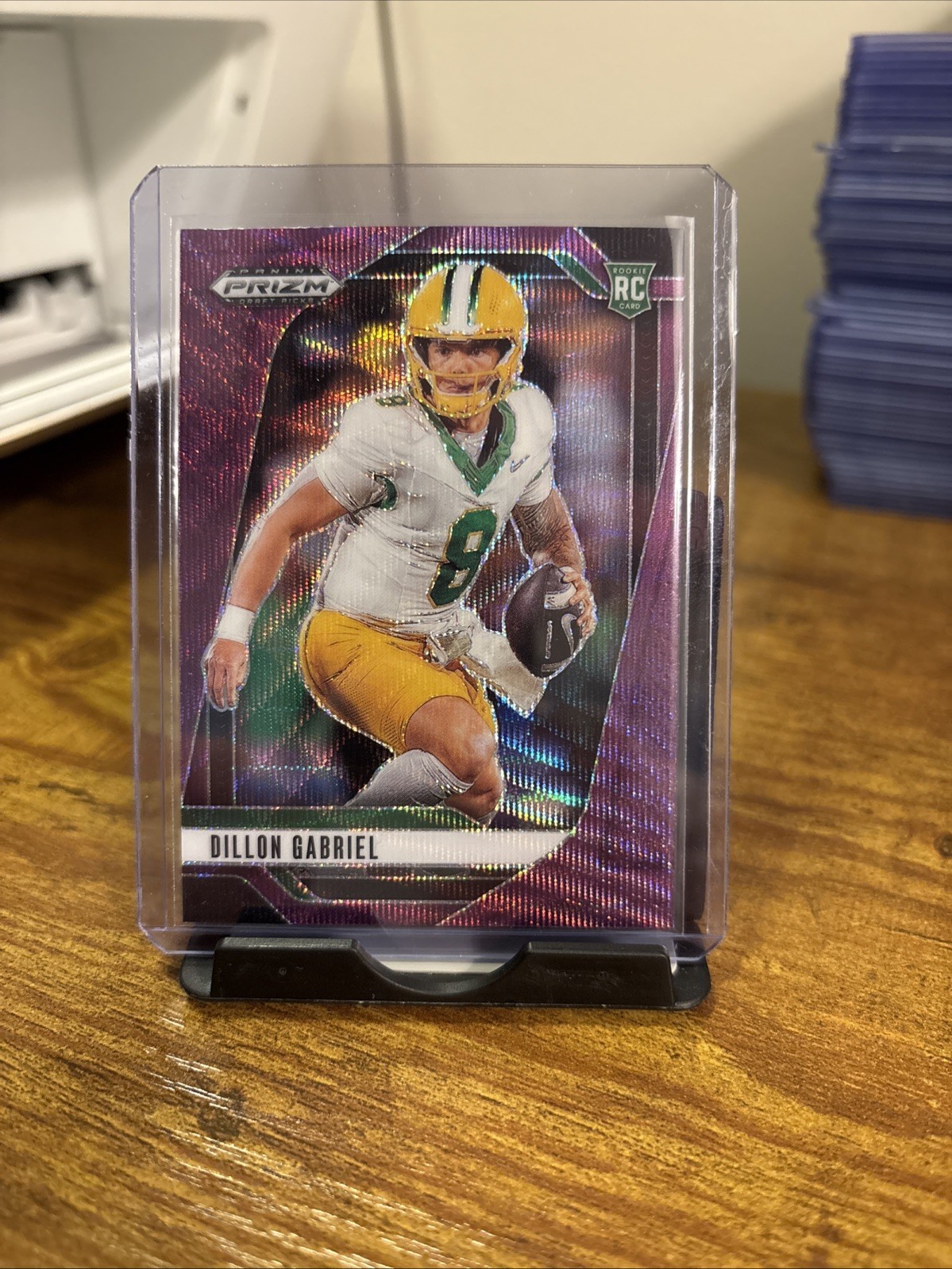 2025 Panini Prizm Draft Picks Dillon Gabriel Purple Wave #97 Oregon Ducks