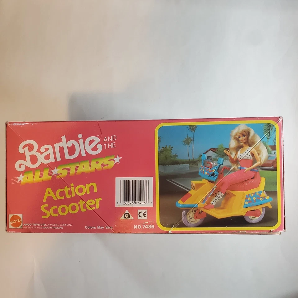 Barbie 1989 vintage *scooter de acción All Star*. MATTEL ARCO. Caja abierta 7486 Foto 2 de 4