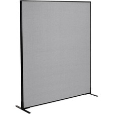 60-1/4"W x 96"H Freestanding Office Partition Panel Gray
