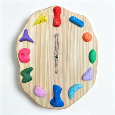 Unique Rock Climbing Gift for Climbers - 3D Silent Non-Ticking Handmade Wood ...