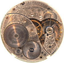 1906 ELGIN POCKET WATCH MOVEMENT 12476947 GRADE 303 12s 7j OG 