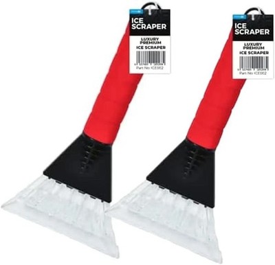 2 x Auto Fenster Schnee & Eiskratzer Kompaktes Design Luxus Premium Griff Griff