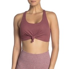 Alo Yoga Rosewood Ribbed Knitted Sports Bra Size Small