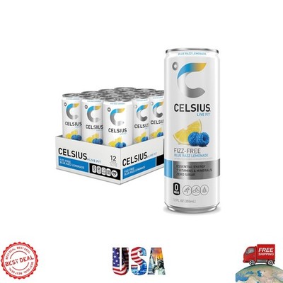 Fizz Free Blue Razz Lemonade Energy Drink - Sugar Free, 200mg Caffeine, 12-Pack