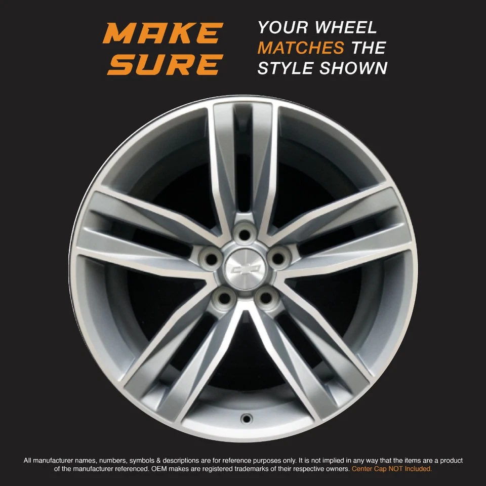 Pacrim 20" negro brillante cubiertas de rueda para Chevy Camaro LT (2016-2018) | ABS | Juego de 4 Foto 3 de 4