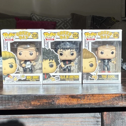 Funko Pop! Rocks Green Day Billie Joe Armstrong Mike Dirnt Tré Cool Vinyl Set