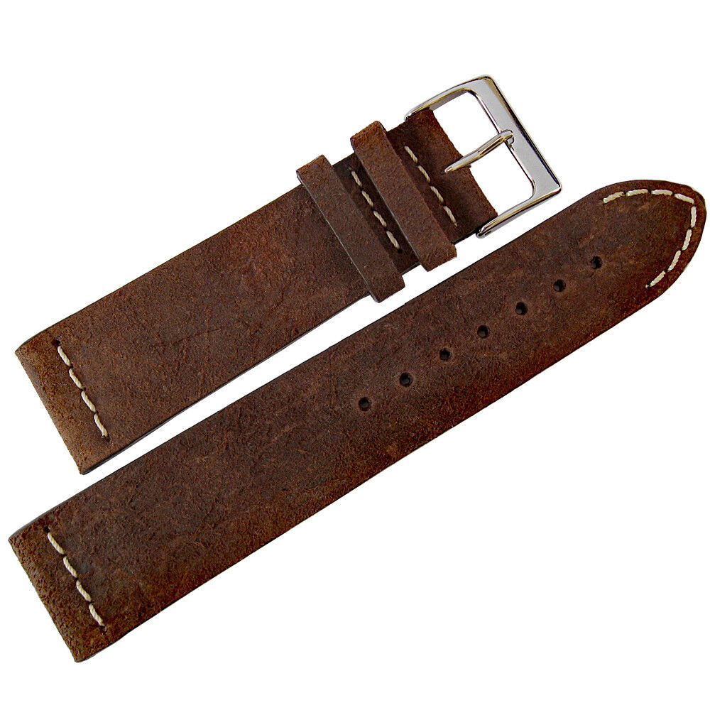 22mm ColaReb Spoleto Mens Dark Brown Leather Made in Italy Watch Band Strap