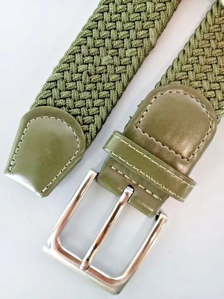 2pz Cintura Cinta Uomo Donna Elastica Stretch Intrecciata In Corda Regolabile - Immagine 4 di 4