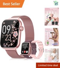 IP68 Waterproof Smartwatch for Women - Health Monitor  Call Notifications