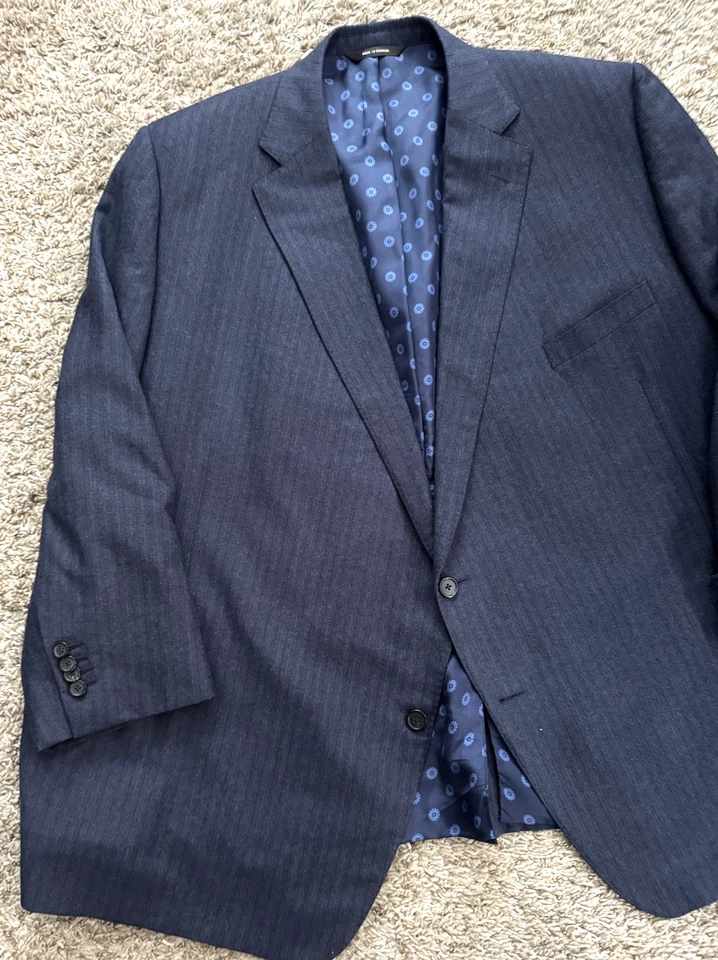 Paul Stuart Recent Suit Custom Mens 52PR Portly / 42W x 28L Dark Blue Super 130s - Image 2 of 4