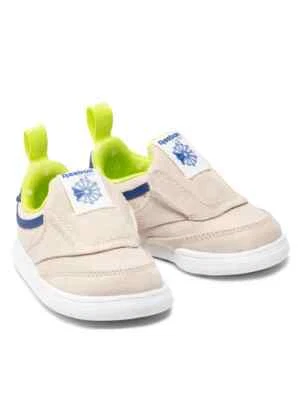Toddler Reebok Club C Slip On Trainers Beige/Blue GV7458 RRP £34.99