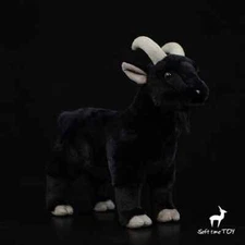 29cm Black Goat Plush Simulation Dolls Stuffed Animal Toy Kids Gifts 