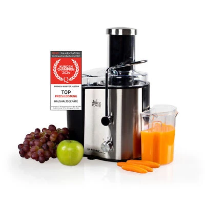 TZS FIRST AUSTRIA Entsafter Gemüse Obst elektrische Saftpresse Edelstahl, in Stahl/Schwarz, 800 W