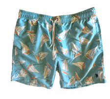 U.S. Polo Assn Swim Trunks Mens XL Blue with Sailboats Nautical Shorts