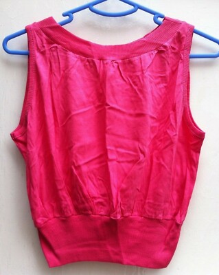 Vintage Original Top Shop Cosmopolitan Pink Crop Vest Holiday Sun Top UK Size 14