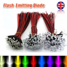 3mm Single Flash Pre-Wired LED Light Emitting Diode RGB 20cm Cable DC 12V Bulk