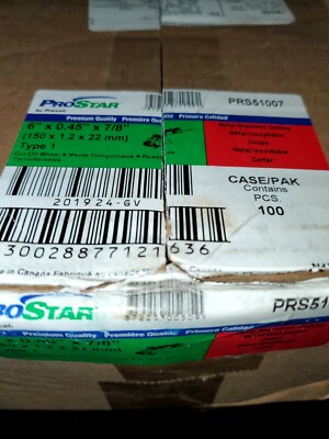 Prostar Prs 51007 cutting wheels / case of 100 each 6''×0.45''×7/8'' 