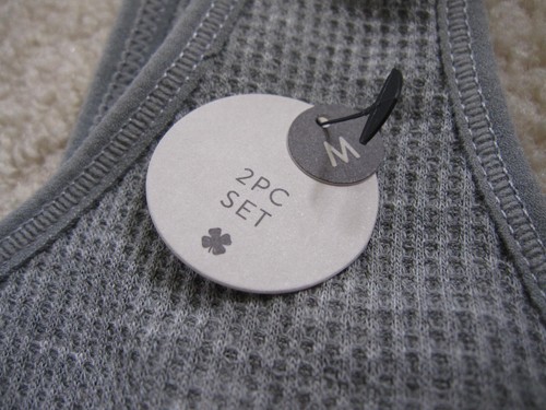 Lucky Brand M womens 2pc bralette boy shorts gray waffle thermal pjs NWT - Picture 8 of 16