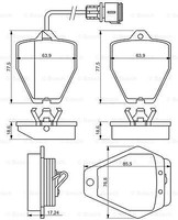 Bosch 0 986 494 436 Bremsbelagsatz, Scheibenbremse Vorderachse FÜR Audi