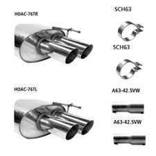 BASTUCK Duplex Sportauspuff Honda Accord ab Bj. 02 2.4l  inkl. Zubehör je 2x76mm