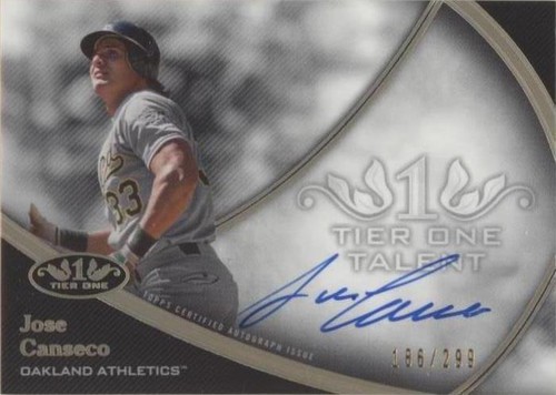 2024 Topps Tier One on Card JOSE CANSECO Auto 14/25 RED Parallel 
