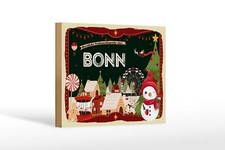 Holzschild Weihnachten Grüße aus BONN Geschenk Deko Schild  18x12 cm