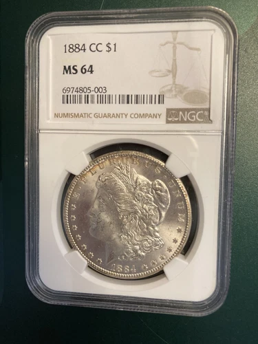 1884 CC $1 NGC Morgan Silver Dollar MS64 Silver Coin