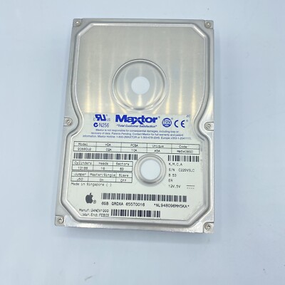 Bootable MacOS 3.5'' ATA IDE Hard Drive 6GB Maxtor Apple OS 9 OS X