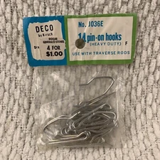 Deco By Kirsch  1 1/2" Heavy Duty Drapery Pin on Hooks Bag of 14 Curtain Hanging