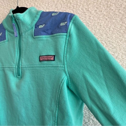 Vineyard Vines Women's Whale Pullover Sweatshirt Quarter Zip 100% Cotton Size XS - Picture 9 of 15