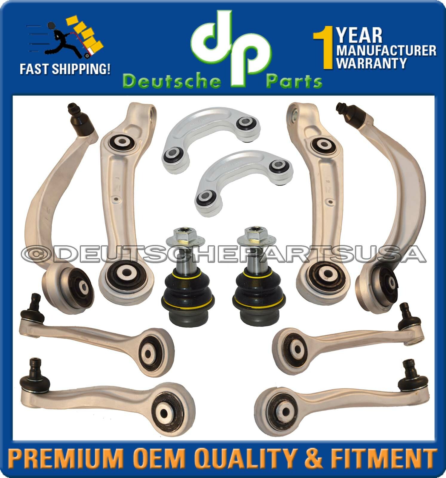 BENTLEY CONTINENTAL GT GTC FRONT CONTROL ARMS ARMS BALL JOINTS SUSPENSION KIT 12