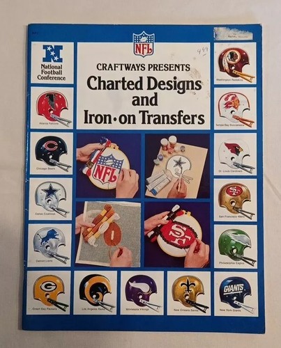 Set Of 2 1982 NFL NFC AFC Craftway Charted Designs And Iron On Transfers - Picture 9 of 15