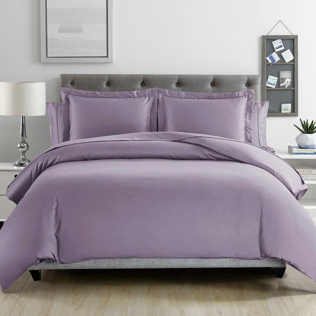 KingLinen Silky Soft 100 Bamboo Purple Lavender Duvet Cover Comforter