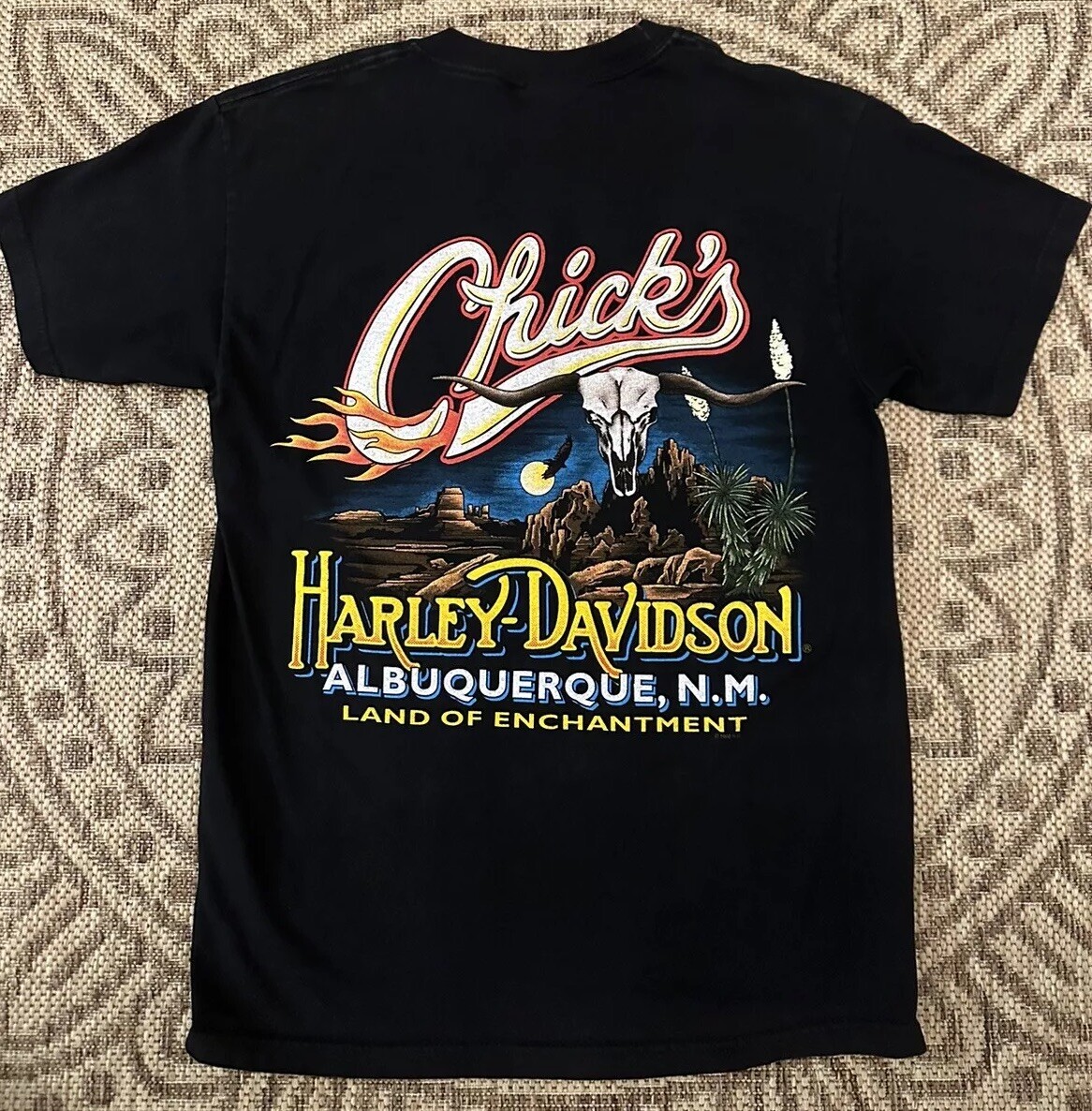 【入手困難】00s Harley-Davidson ロンT y2k ハート 黒赤 古着 Y2K Harley Davidson Wanted Skull Fire Flame L/S Tee XL