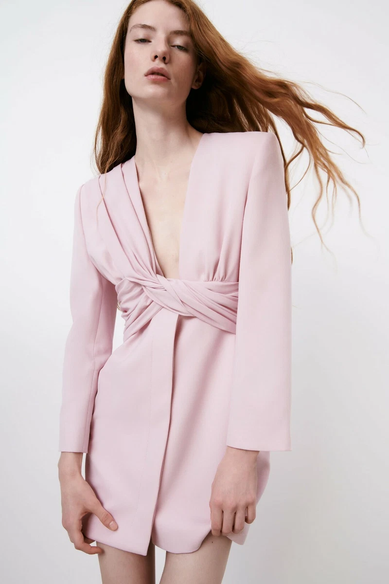 Zara blazer dress shop pink