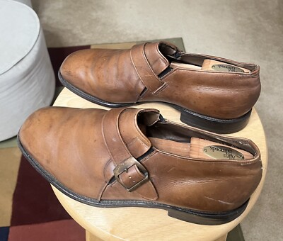 Vintage Allen Edmonds Camelot Brown Men s  US10EEE Leather Monk Strap Shoes