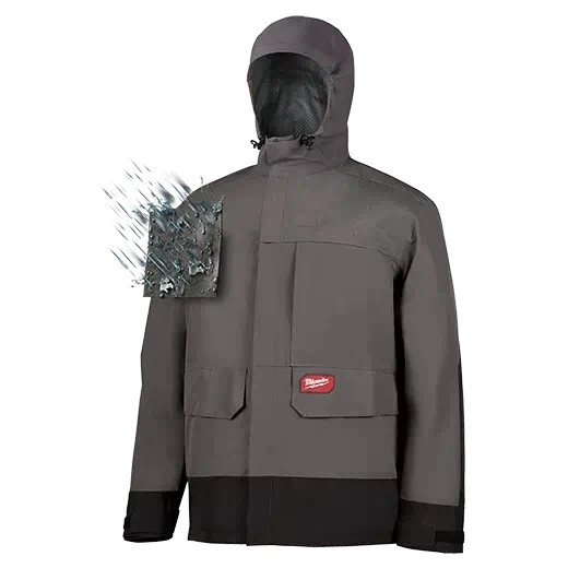 Rain Shell Milwaukee Hydrobreak Jacket - S, Gray (310G-S)